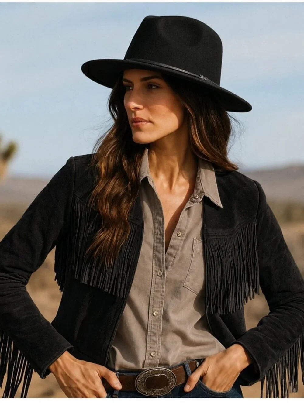 LiteFelt Autumn Black Wool Felt Packable Outback Cowboy Hat USA Unisex
